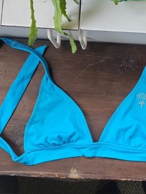 Hula Honey Turquoise Triangle Bikini Top